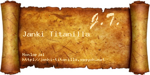 Janki Titanilla névjegykártya